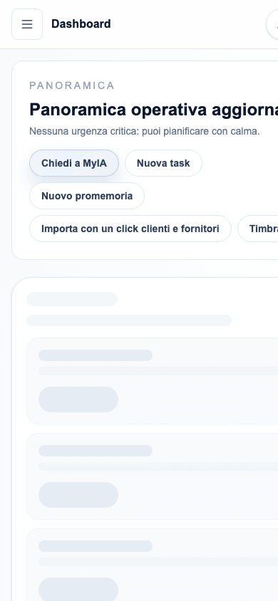 Schermata reale sanificata del modulo Mobile di Segretaria AI OS